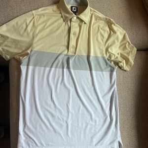 FootJoy Men's Polo Shirt in Yellow and White